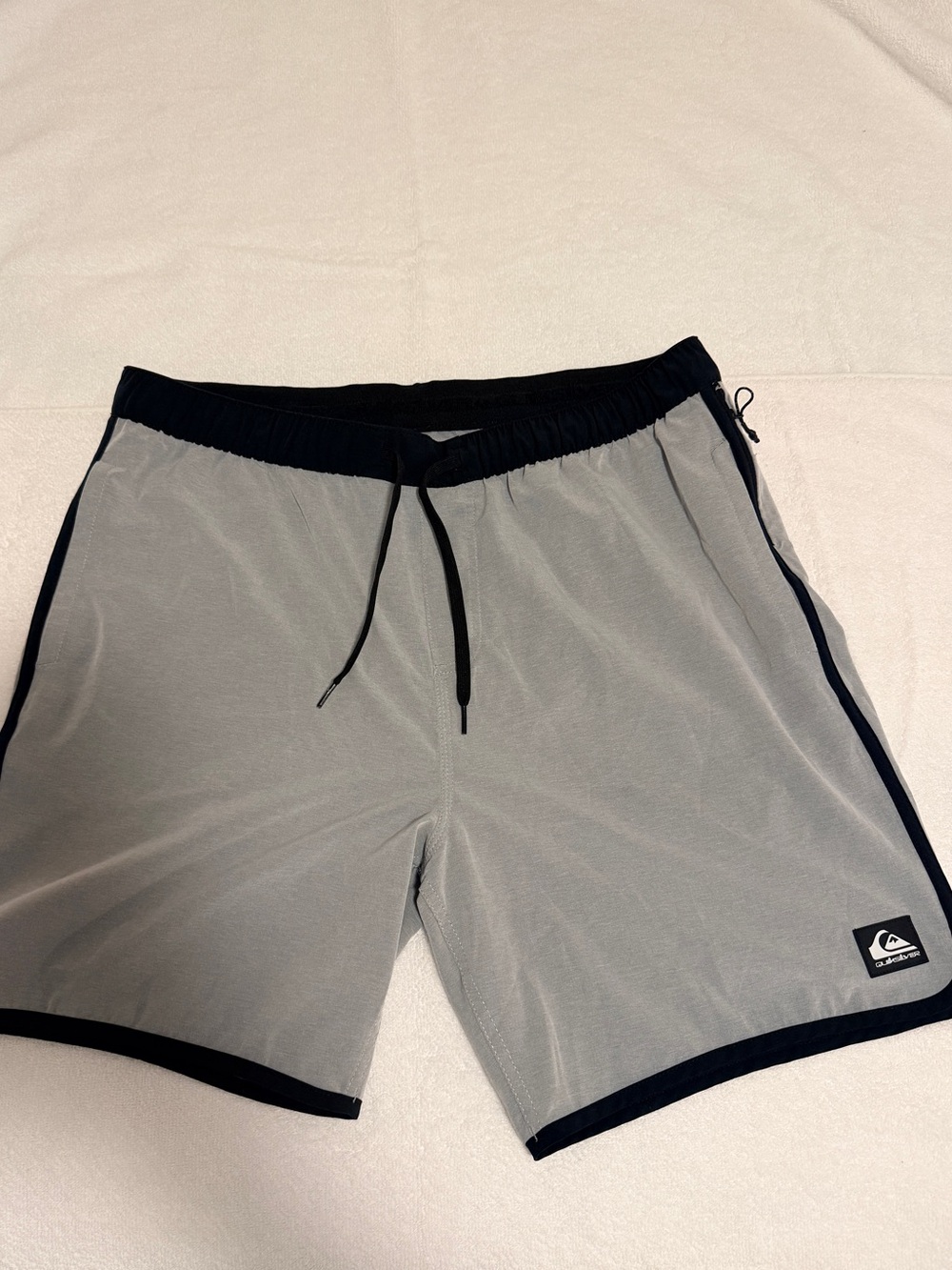 Quiksilver Gray Swim Trunks with Black Waistband